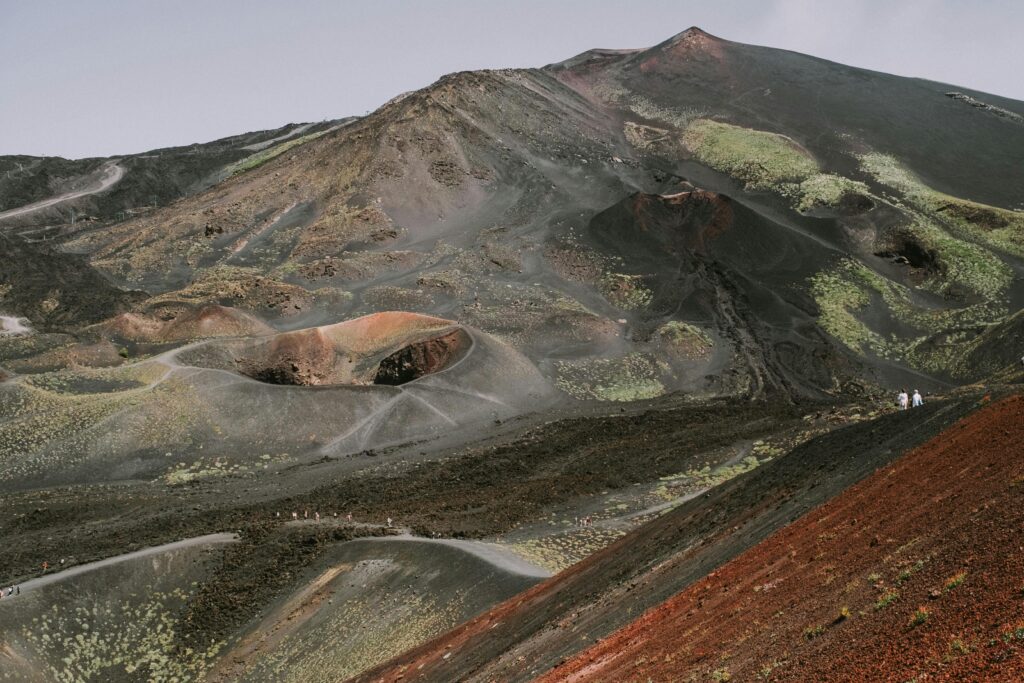 A captivating view of Mount Etna's rugged volcanic landscape in Sicily, Italy.